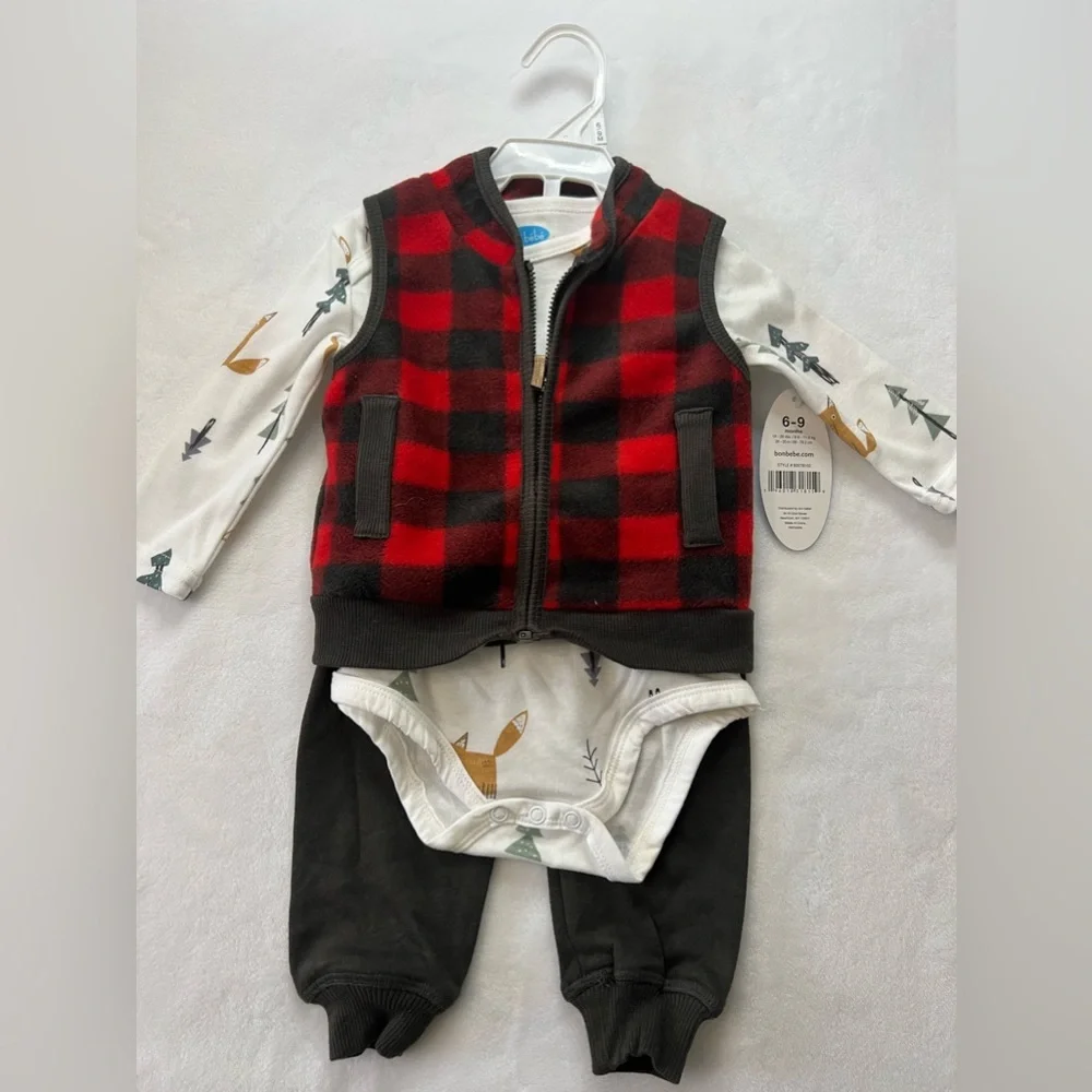 Bon Bebe Plaid Matching Set